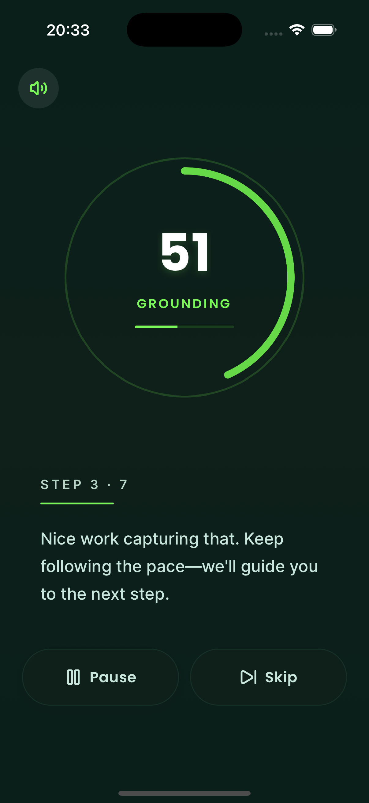 Nœma App - Spiral Screen with Countdown